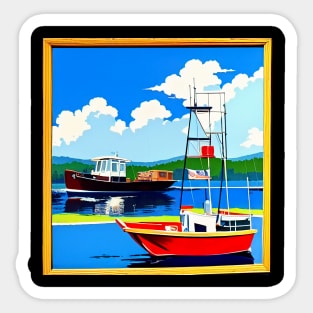 Fishing Boat Poster Sticker